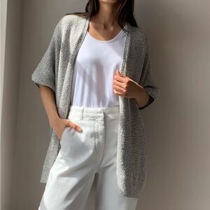 Aritzia Community Ionic Short-sleeve Cape In Navy Blue